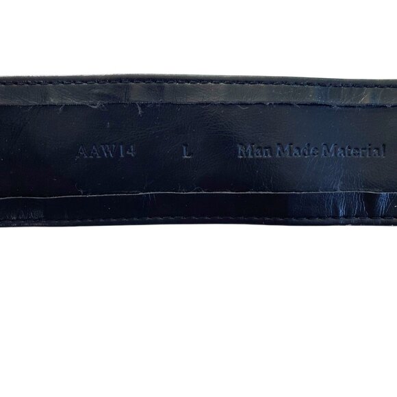 Unique Black Dress Belt Large Abstract Shape Buckle Women's Size Large - Picture 6 of 8